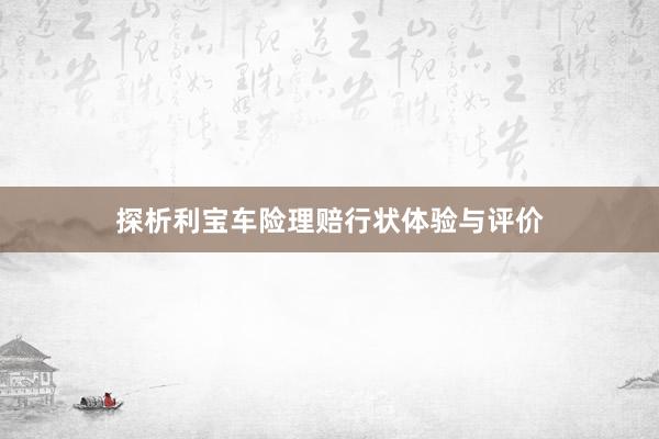 探析利宝车险理赔行状体验与评价